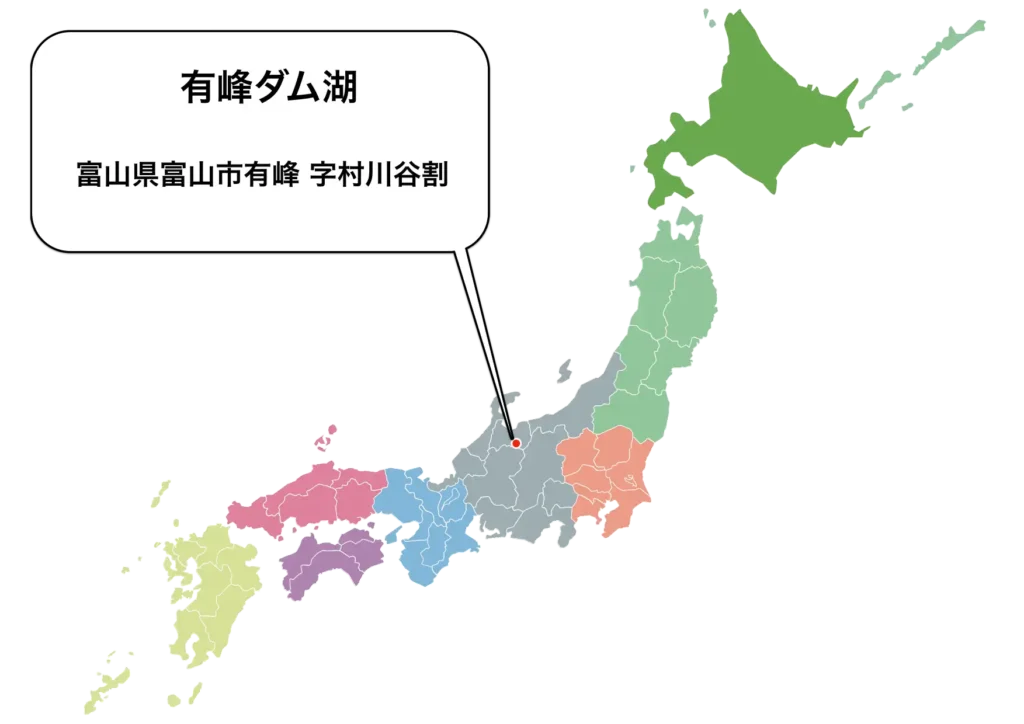 有峰ダム湖の地図
